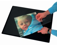 Q-CONNECT onderlegger, ft 63 x 50 cm, zwart, met folie