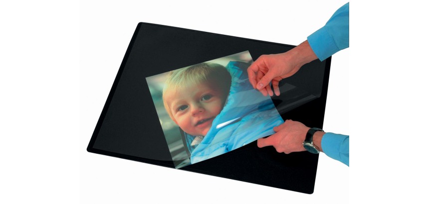 Q-CONNECT sous-main, ft 63 x 50 cm, noir, avec couverture