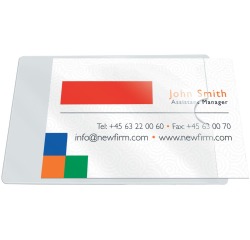 Q-CONNECT badge pocket, zelfklevend, ft 60 x 95 mm, open korte zijde, pak van 10 stuks