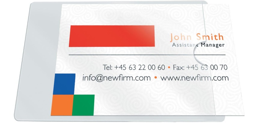 Q-CONNECT badge pocket, autocollante, ft 60 x 95 mm, ouvert sur le côté, paquet de 10 pièces