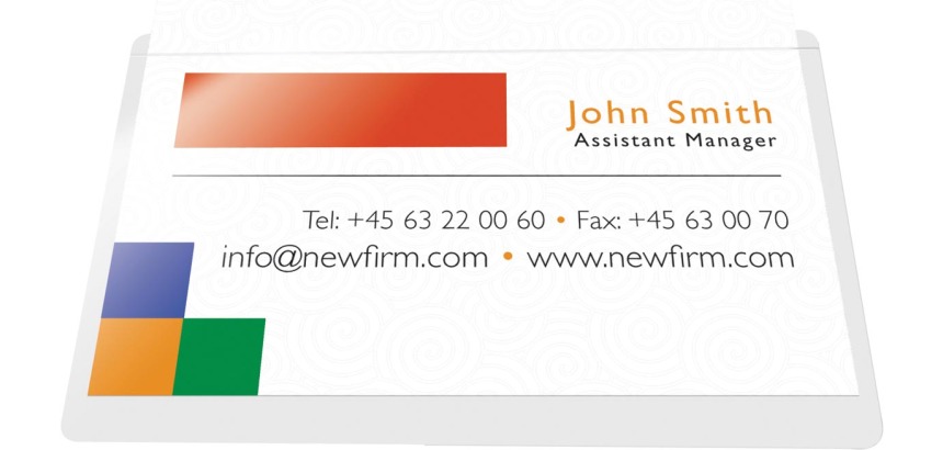 Q-CONNECT badge pocket, autocollante, ft 60 x 95 mm, ouvert sur le long côté, paquet de 10 pièces