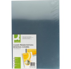 Q-CONNECT couvertures, ft A3, PVC, 200 micron, paquet de 100 pièces, transparent