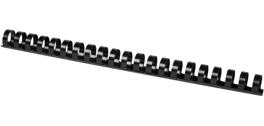 Q-CONNECT 18mm combs 21 loops 50 pieces black