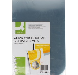 Q-CONNECT couvertures, ft A4, PVC, 150 micron, paquet de 100 pièces, transparent