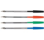 Q-CONNECT stylo bille, avec capuchon, 0,7 mm, pointe moyenne, bleu