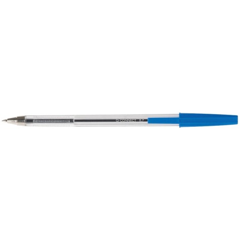 Q-CONNECT stylo bille, avec capuchon, 0,7 mm, pointe moyenne, bleu