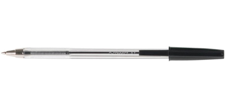Q-CONNECT ballpoint pen, with cap, 0.7 mm, medium tip, black
