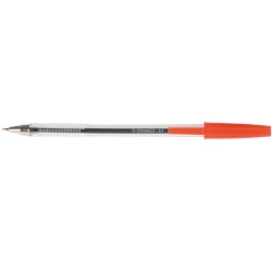 Q-CONNECT stylo bille, avec capuchon, 0,7 mm, pointe moyenne, rouge