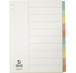 En_separador q-connect cartulina juego de 10 separadores din a4multitaladro