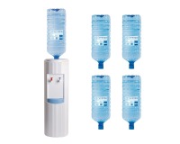 Kit O-water: 1 x Basic refroidisseur d'eau, blanc (FWB2013), 6 x eau de source 18 l (FW189) inclus