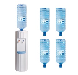 Kit O-water: 1 x Basic refroidisseur d'eau, blanc (FWB2013), 6 x eau de source 18 l (FW189) inclus