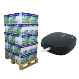 ACTIE DOUBLE A: 1 x pallet papier A4, 80 g (ref. D1022P1) + GRATIS 1 x Dymo LetraTag 200B (ref. 2172855)