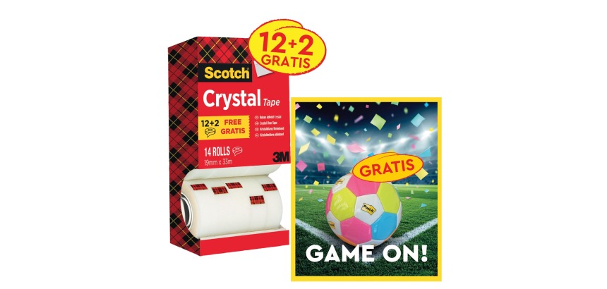 Scotch Action: 1 x Crystal Adhesive Tape ft 19x33, 12x (+2 free) + 1 x FREE balloon