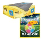 Actie Post-It: 1 x Notes, 100 vel, 76x127, geel, pak van 16 (+4 gratis) + 1 x GRATIS voetbal