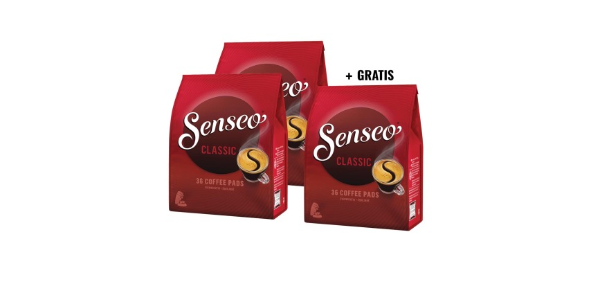 SENSEO DEAL: 2 + 1 FREE: Senseo Classic, pack of 36 coffee pods