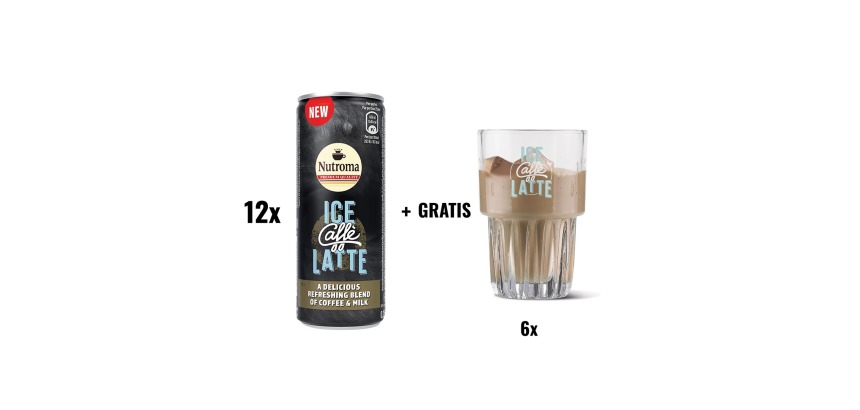 ACTION NUTROMA: 1 x Ice Caffè Latte, 25 cl, paquet de 12 pièces + 1 x Vers Ice Caffè Latte, 6 pièces