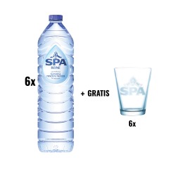 ACTIE SPA: 1 x Spa Reine water, fles van 1,5 liter, pak van 6 stuks + 1 x Spa glas, 6 stuks