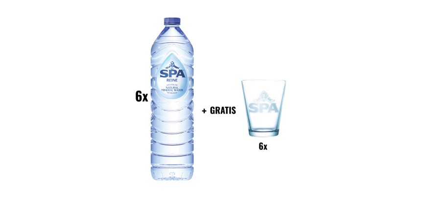 ACTION SPA: 1 x Spa Reine eau, bouteille de 1,5 l, paquet de 6 pièces + 1 x Vers Spa, 6 pièce