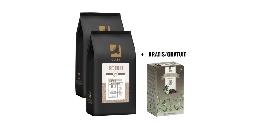 Q-CONNECT OFFER: 2 x Café Crema coffee beans, 1 kg + FREE 1 x Earl Grey tea, 20 bags