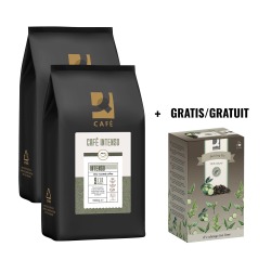 ACTION Q-CONNECT: 2 x Coffee Beans Café Intenso, 1 kg + FREE 1 x Tea, Earl Grey, 20 Bags