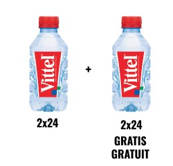 ACTION VITTEL: 2 + 2 GRATUITS: Vittel eau, bouteille de 33 cl, paquet de 24 pièces (réf. 51911)