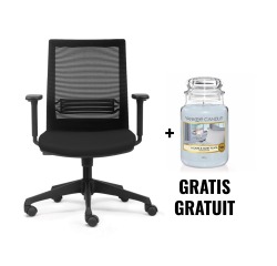 ACTIE EUROSEATS: 1 x bureaustoel Evora (ref. EVO1010) + GRATIS 1 x Yankee kaars, 623 g