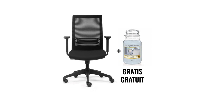 ACTION EUROSEATS: 1 chaise de bureau Evora + 1  Yankee bougie GRATUIT