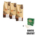 PACK PROMO café OKE - 3 paquets café moulu et grains 1kg + GRATUIT boîte de 1000 spatules
