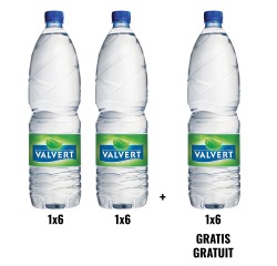 ACTION VALVERT: 2 + 1 GRATUIT: Valvert eau, bouteille de 1,5 litre, 6 pièces (réf. 053805)