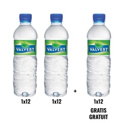 ACTION VALVERT: 2 + 1 GRATUIT: Valvert eau, bouteille de 33 cl, 12 pièces (réf. 53816)