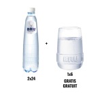 Promo pack BRU: 2 packs Bru 50 cl + Free 6 Bru glasses