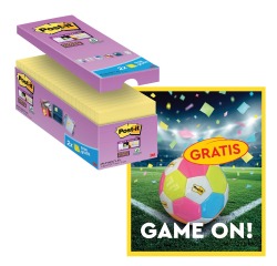 Action Post-It: 1 x Super Sticky notes, 90 sheets, 76x76, yellow, 14x (+2 free) + 1 x FREE balloon