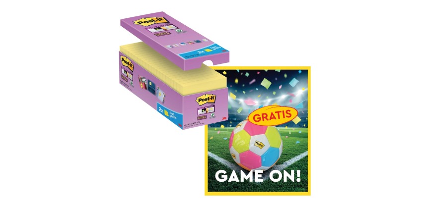 Action Post-It: 1 x Super Sticky notes, 90 sheets, 76x76, yellow, 14x (+2 free) + 1 x FREE balloon