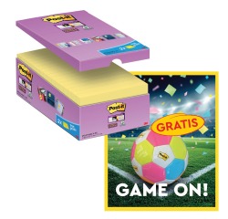 Post-It Action: 1 x Super Sticky notes, 90 sheets, 76x12x7, yellow, 14x (+2 free) + 1 x FREE balloon