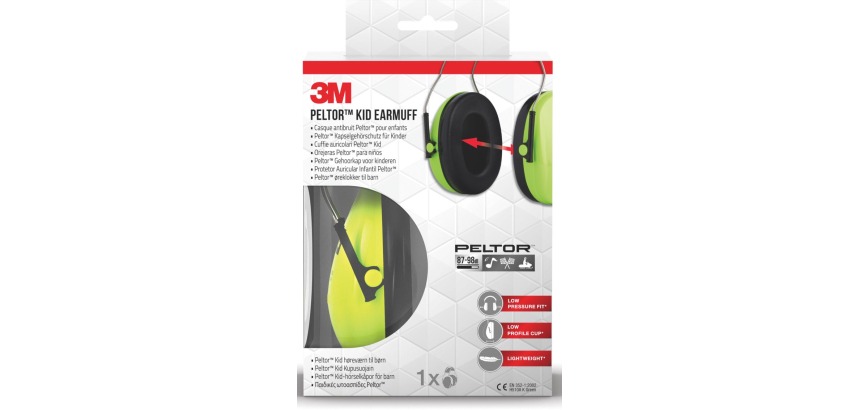Casque anti bruit 3M Peltor pour enfant H510AK (87-98 db) vert néon