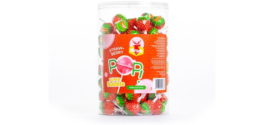 Lolly Hirsch Super Bubble Erdbeere 100x17g