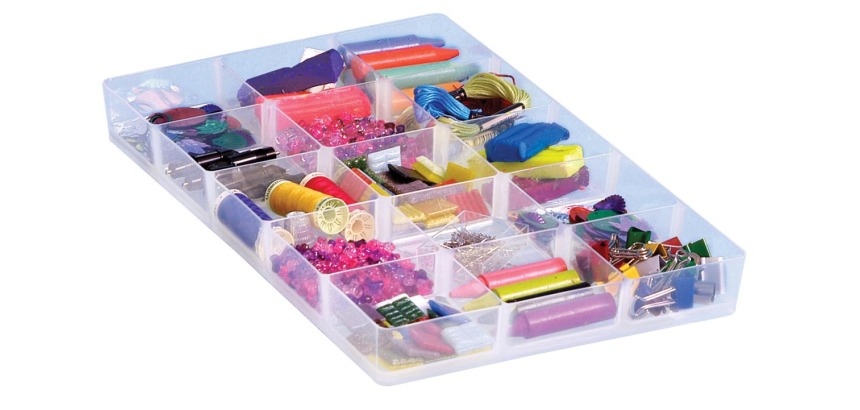 Plateau de tri Really Useful pour boîte 4 et 9 litres 342x215x35mm transparent blanc