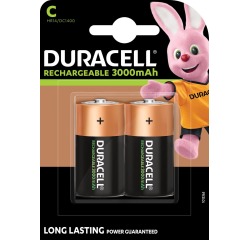 Pile rechargeable Duracell 2x C 3000mAh Plus