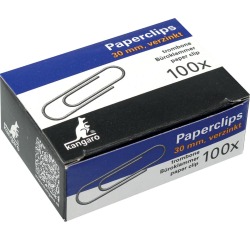 Kangaro trombones, 30 mm, ronds, galvanisés, boîte de 100 pièces.