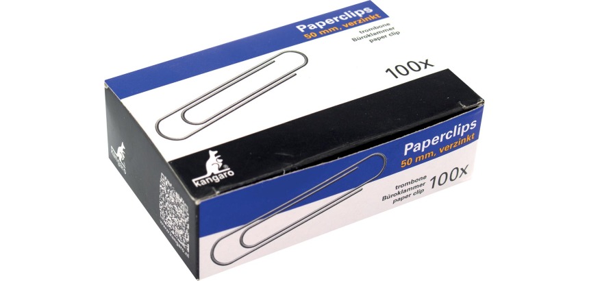 Kangaro trombones, 50 mm, ronds, galvanisés, boîte de 100 pièces.