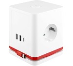IOIO douille SW1000 avec 3 prises et 3 ports USB, cube, blanc