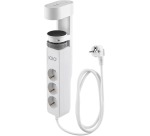 IOIO douille SL3000 avec 3 prises et 3 ports USB, pince de table, blanc