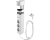 IOIO douille SL3000 avec 3 prises et 3 ports USB, pince de table, blanc