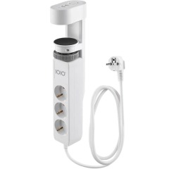 IOIO douille SL3000 avec 3 prises et 3 ports USB, pince de table, blanc