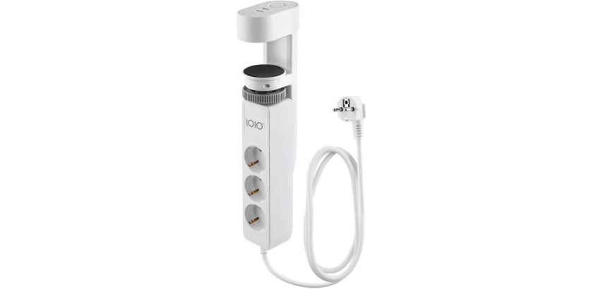 IOIO SL3000 power strip with 3 sockets and 3 USB ports, table clamp, white