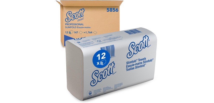 Scott papieren handdoeken Slimfold, M-vouw, 1-laags, 110 vellen, pak van 16 stuks