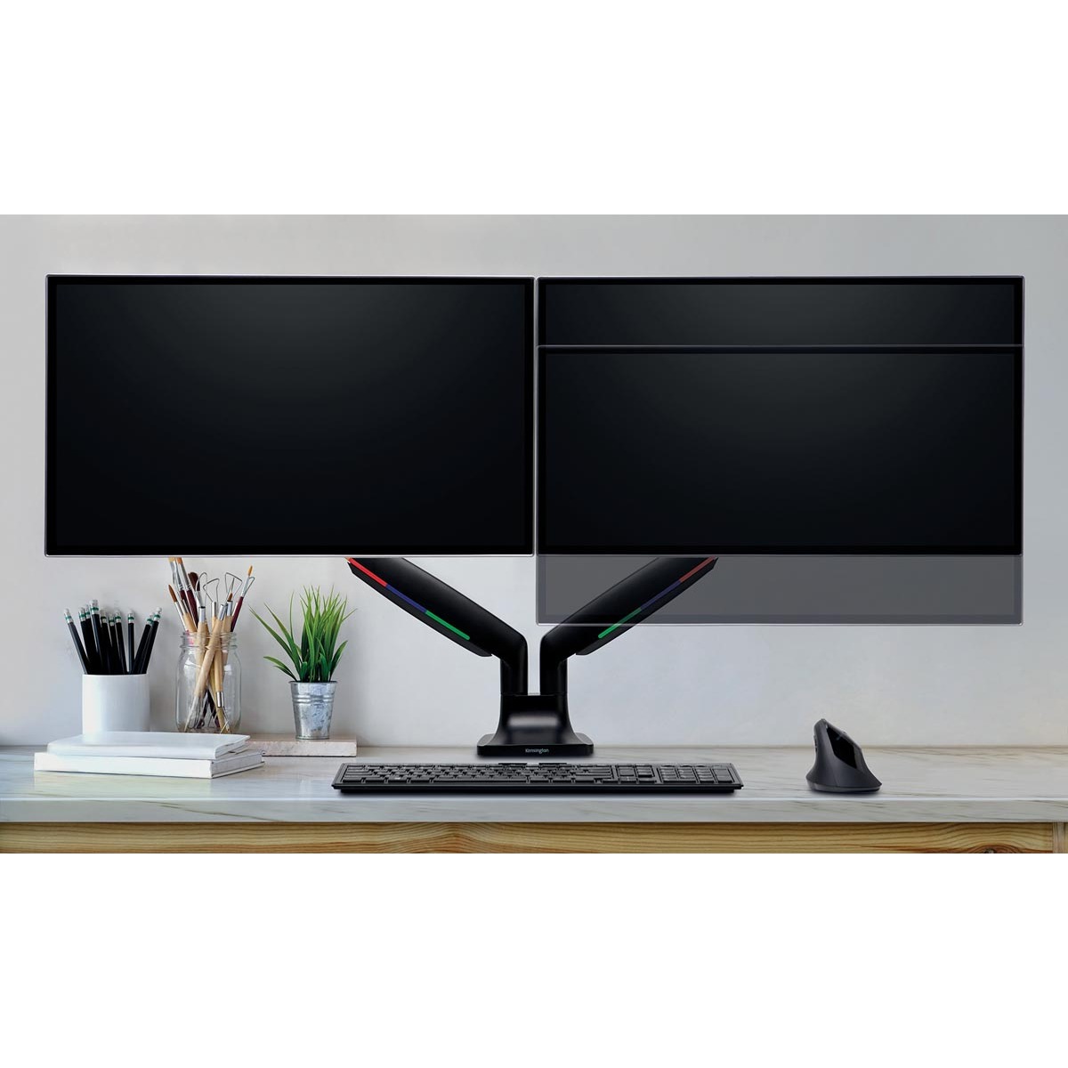 Kensington SmartFit one-touch verstelbare monitorarm, dubbel, zwart