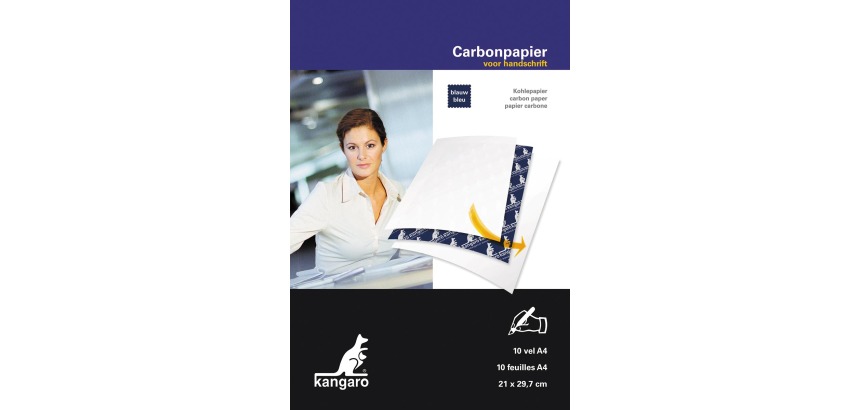 Kangaro papier carbone, ft A4 (21 x 29,7 cm), bleu, paquet de 10 feuilles