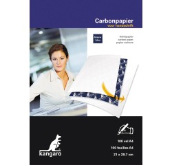 Kangaro papier carbone, ft A4 (21 x 29,7 cm), bleu, paquet de 100 feuilles