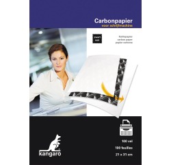 Kangaro papier carbone, ft A4 (21 x 31 cm), noir, paquet de 100 feuilles